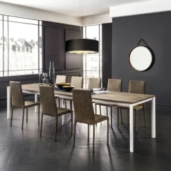 La primavera Aaron Table rectangulaire ultra extensible style contemporain en stratifié> Table De Salle à Manger