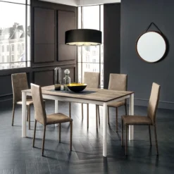 La primavera Aaron Table rectangulaire ultra extensible style contemporain en stratifié> Table De Salle à Manger