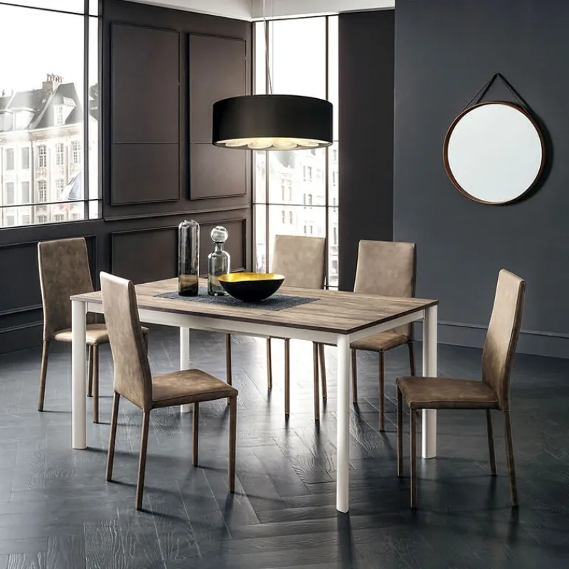 La primavera Aaron Table rectangulaire ultra extensible style contemporain en stratifié> Table De Salle à Manger