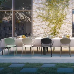 Abby Connubia® Chaise de jardin italienne empilable en polypropylène recyclé sans accoudoirs> Chaise De Jardin