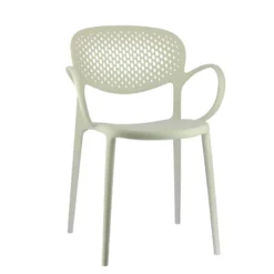 Abby Connubia® Fauteuil de jardin empilable en polypropylène recyclé avec dossier microperforé><noscript><img width=