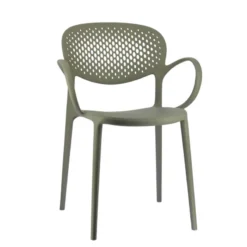 Abby Connubia® Fauteuil empilable en polypropylène recyclé avec dossier microperforé> Chaise De Cuisine|Chaise De Salle à Manger