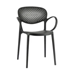 Abby Connubia® Fauteuil empilable en polypropylène recyclé avec dossier microperforé><noscript><img width=