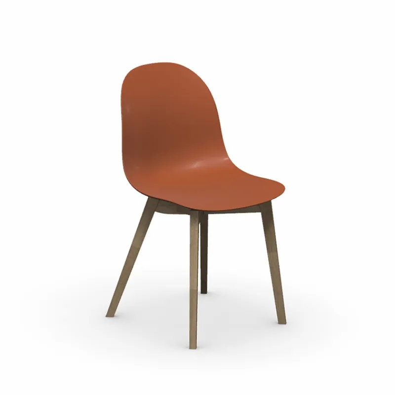 1665 Academy Connubia© Chaise scandinave en polypropylène et bois> Chaise Salon|Chaise De Cuisine