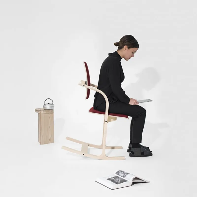 Varier Actulum ® Fauteuil de bureau ergonomique à bascule en tissu et bois> Chaise De Bureau|Chaise Salon