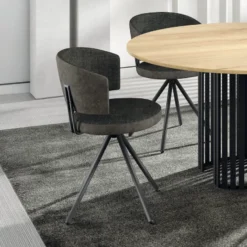 Perfecta Adagio Chaise moderne pivotante en tissu et pieds métal> Chaise De Salle à Manger|Chaise De Bureau