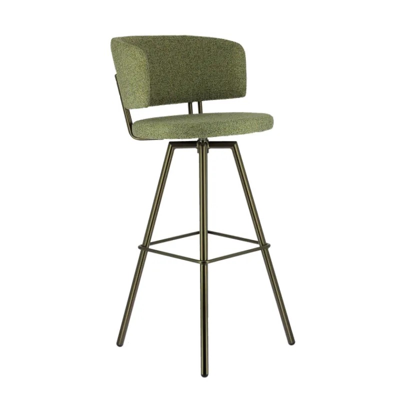 Perfecta Adagio Tabouret de bar moderne pivotant en tissu et pieds métal> Tabouret De Bar (assise +/- 80 Cm)