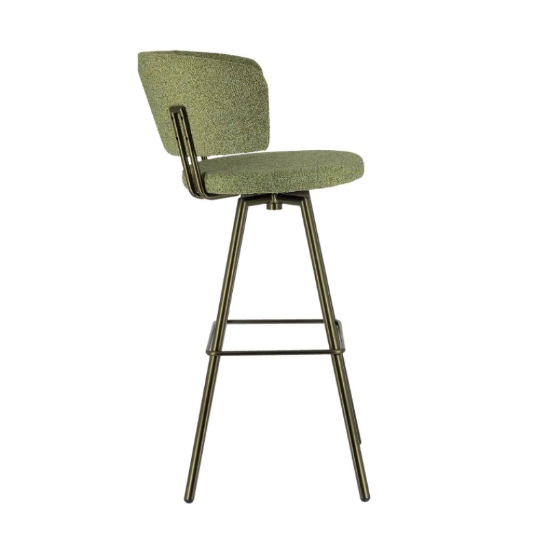 Perfecta Adagio Tabouret de bar moderne pivotant en tissu et pieds métal> Tabouret De Bar (assise +/- 80 Cm)