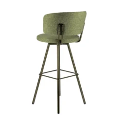Perfecta Adagio Tabouret de bar moderne pivotant en tissu et pieds métal><noscript><img width=