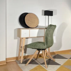 Adèle Chaise confortable en tissu pieds bois><noscript><img width=