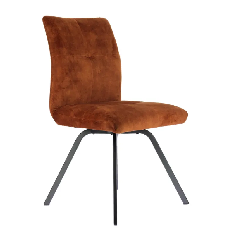 Adèle Chaise en tissu pivotante confortable avec pieds en métal> Chaise De Salle à Manger|Chaise De Bureau