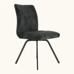 Adèle Chaise en tissu pivotante confortable avec pieds en métal><noscript><img width=