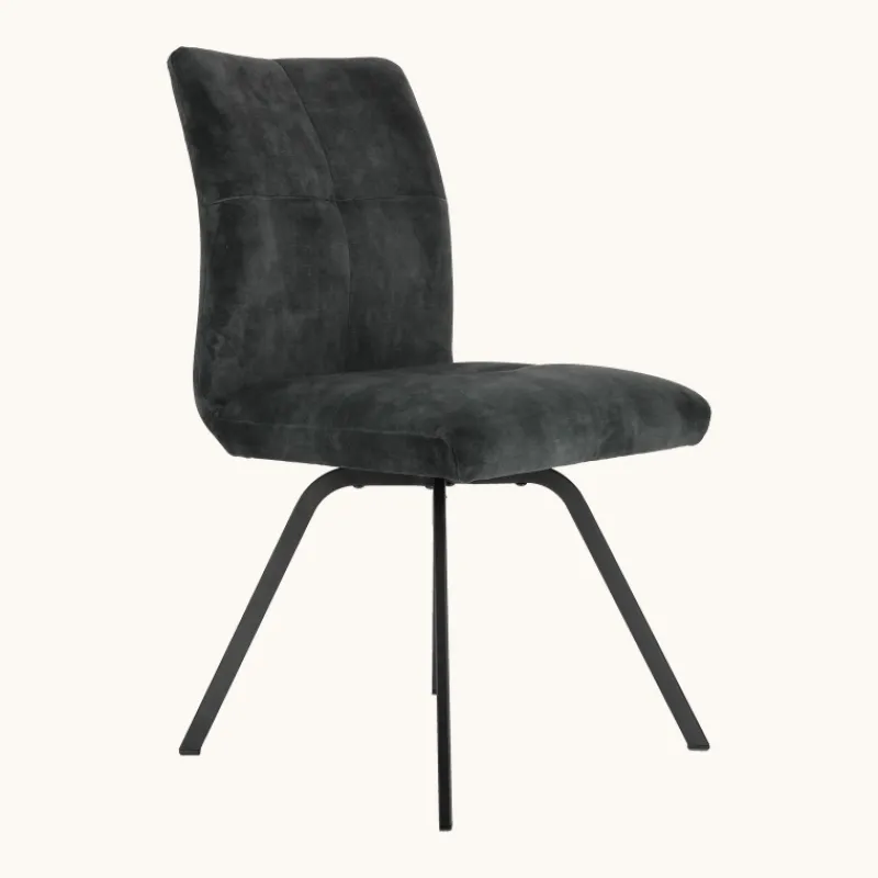 Adèle Chaise en tissu pivotante confortable avec pieds en métal> Chaise De Salle à Manger|Chaise De Bureau