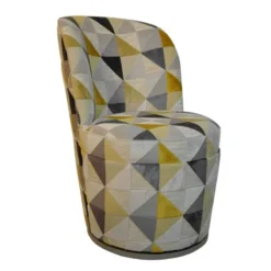 Paget Adèle Chauffeuse pivotante moderne avec tissu à motifs fabriquée en France><noscript><img width=