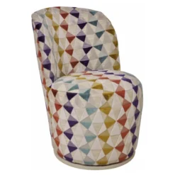 Paget Adèle Chauffeuse pivotante moderne avec tissu à motifs fabriquée en France><noscript><img width=