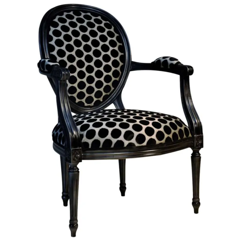 Paget Adrien Fauteuil Louis XVI médaillon revisité fabrication française> Fauteuil De Salon