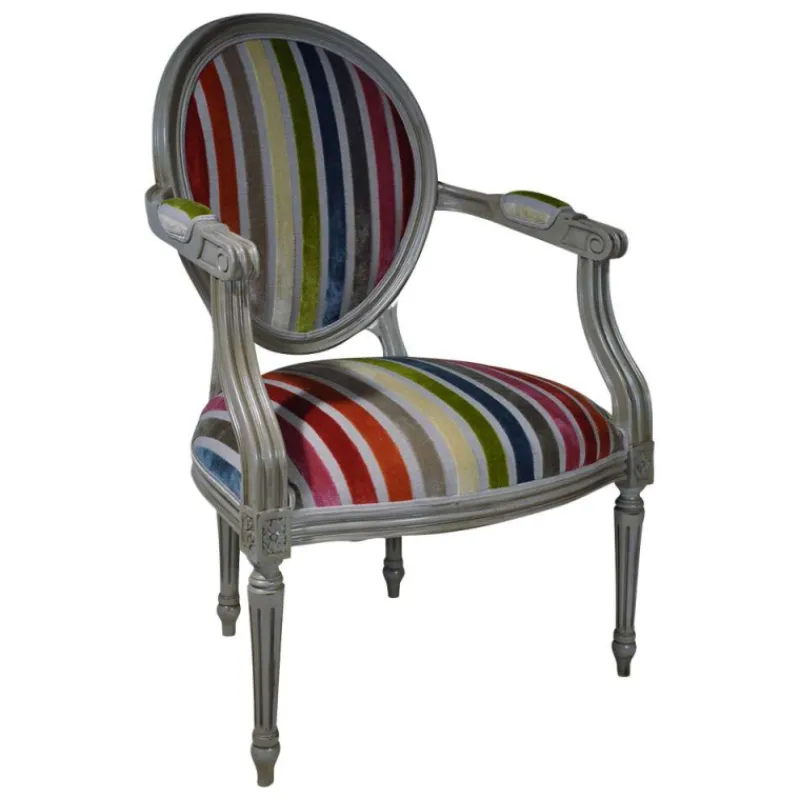 Paget Adrien Fauteuil Louis XVI médaillon revisité fabrication française> Fauteuil De Salon