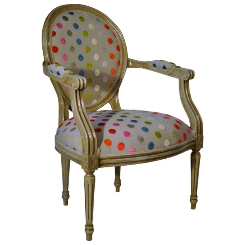 Paget Adrien Fauteuil Louis XVI médaillon revisité fabrication française> Fauteuil De Salon