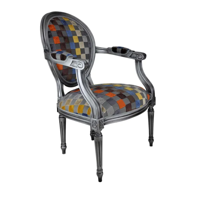 Paget Adrien Fauteuil Louis XVI médaillon revisité fabrication française> Fauteuil De Salon