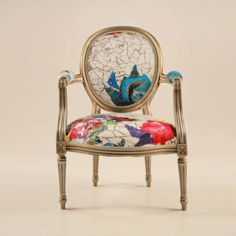 Paget Adrien Fauteuil Louis XVI médaillon revisité fabrication française> Fauteuil De Salon
