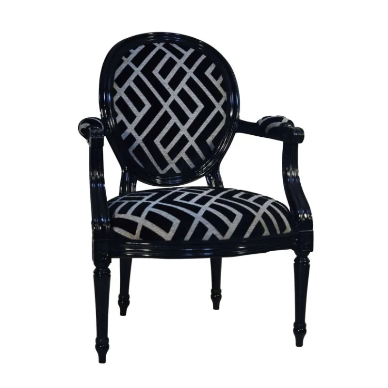 Paget Adrien Fauteuil Louis XVI médaillon revisité fabrication française> Fauteuil De Salon