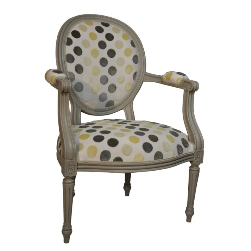 Paget Adrien Fauteuil Louis XVI médaillon revisité fabrication française> Fauteuil De Salon