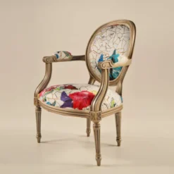 Paget Adrien Fauteuil Louis XVI médaillon revisité fabrication française><noscript><img width=