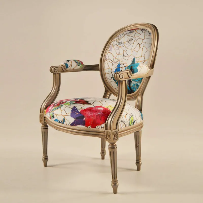 Paget Adrien Fauteuil Louis XVI médaillon revisité fabrication française> Fauteuil De Salon