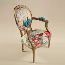 Paget Adrien Fauteuil Louis XVI médaillon revisité fabrication française><noscript><img width=