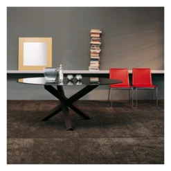 Sovet Italia Aikido Sovet® Table de salle à manger ovale design en verre> Table De Salle à Manger