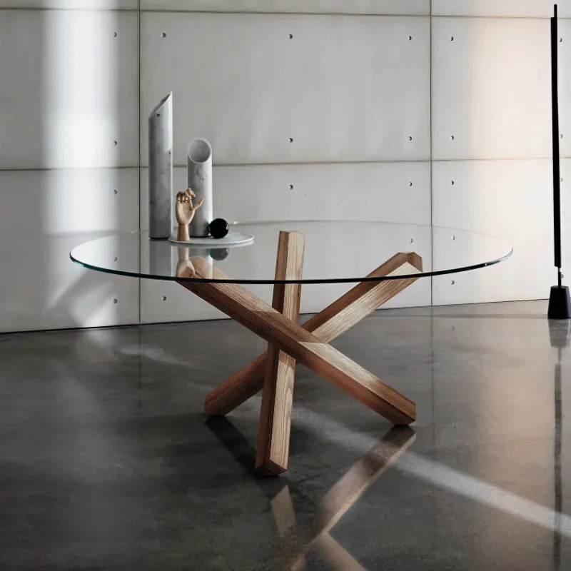 Sovet Italia Aikido Sovet® Table en verre design ronde> Table De Salle à Manger