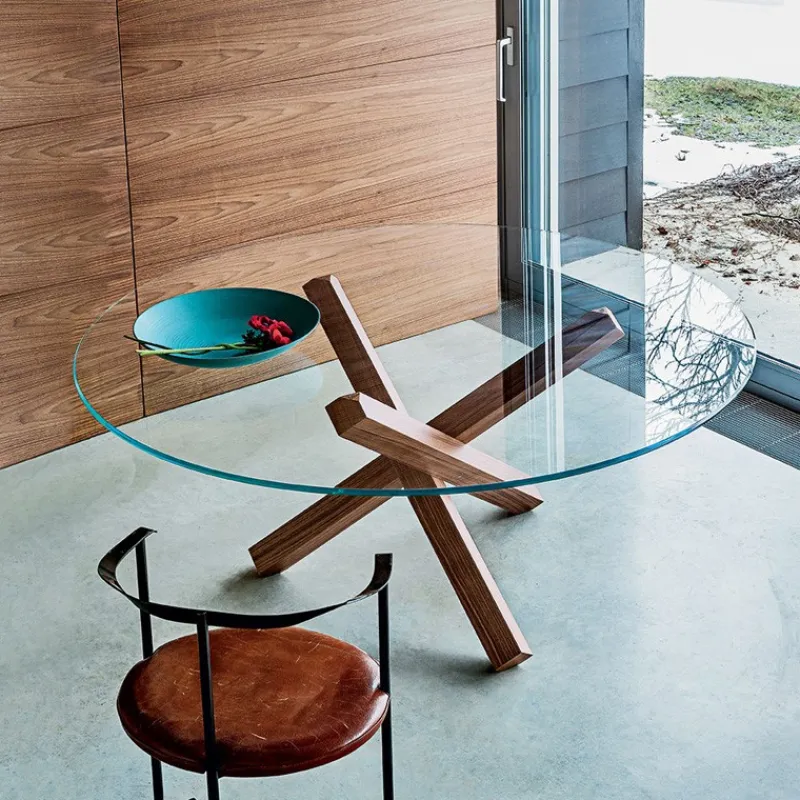 Sovet Italia Aikido Sovet® Table en verre design ronde> Table De Salle à Manger