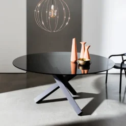 Sovet Italia Aikido Sovet® Table en verre design ronde><noscript><img width=
