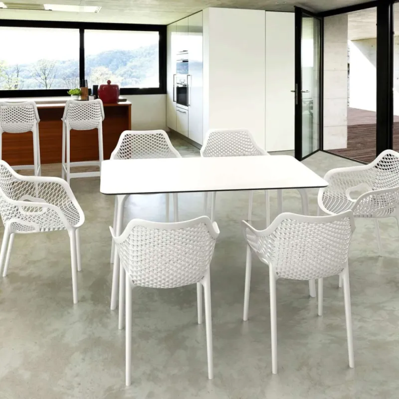 Air XL Fauteuil moderne empilable ajouré en polypropylène> Chaise De Cuisine|Chaise De Salle à Manger
