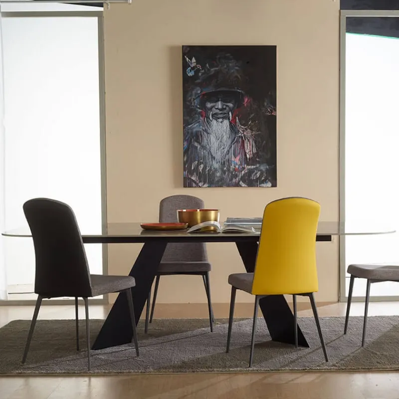 Europea Alba Chaise contemporaine bimatière avec pieds en métal> Chaise De Salle à Manger|Chaise Salon
