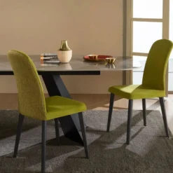 Europea Alba Chaise en tissu bicolore pieds en bois> Chaise Salon|Chaise De Salle à Manger