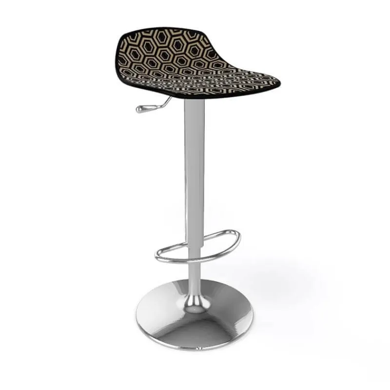 Alhambra 97A / 97AV Tabouret italien sans dossier réglable en hauteur avec assise à motifs> Tabouret Snack (assise +/- 65 Cm)|Tabouret De Bar (assise +/- 80 Cm)