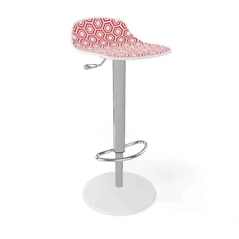 Alhambra 97A / 97AV Tabouret italien sans dossier réglable en hauteur avec assise à motifs> Tabouret Snack (assise +/- 65 Cm)|Tabouret De Bar (assise +/- 80 Cm)