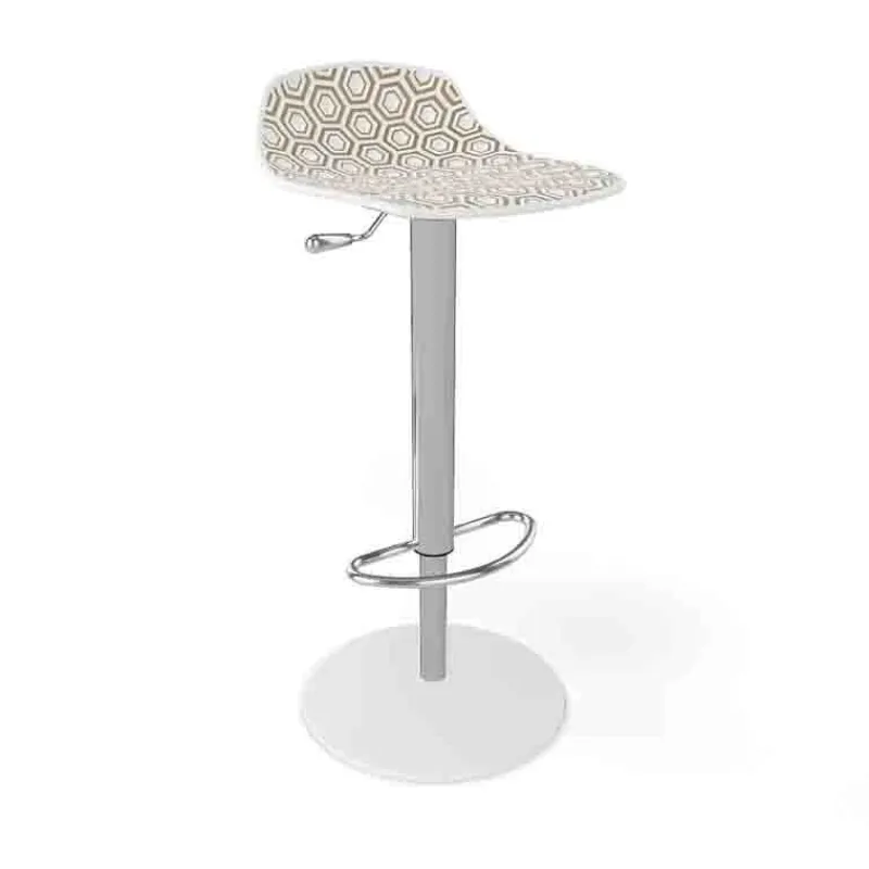 Alhambra 97A / 97AV Tabouret italien sans dossier réglable en hauteur avec assise à motifs> Tabouret Snack (assise +/- 65 Cm)|Tabouret De Bar (assise +/- 80 Cm)