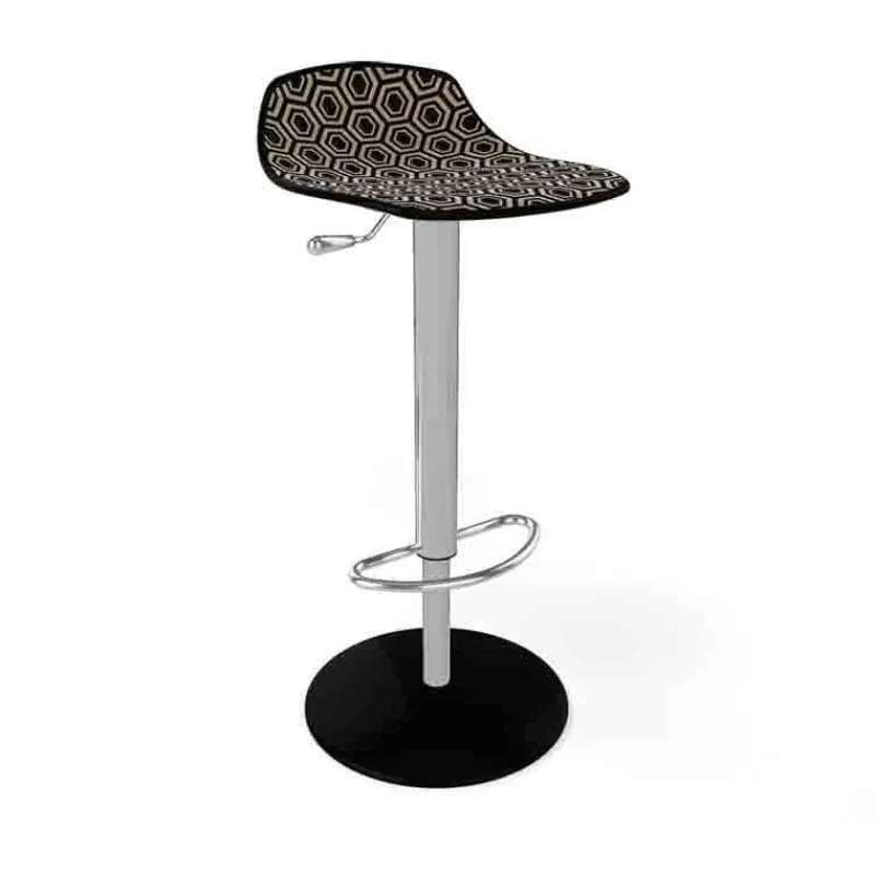 Alhambra 97A / 97AV Tabouret italien sans dossier réglable en hauteur avec assise à motifs> Tabouret Snack (assise +/- 65 Cm)|Tabouret De Bar (assise +/- 80 Cm)