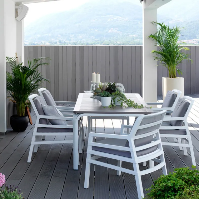 Alloro Table de jardin extensible en polypropylène et aluminium> Table De Jardin