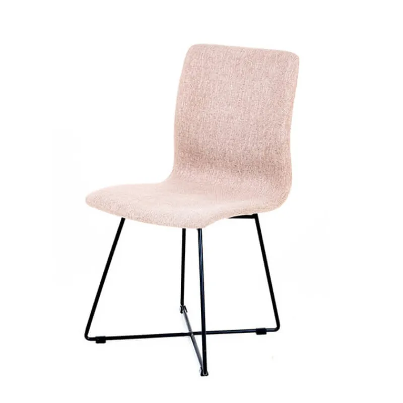 Sessio Amelie Chaise en tissu et pieds en métal croisés> Chaise De Salle à Manger|Chaise Salon