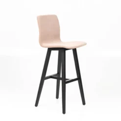 Sessio Amelie Tabouret bar en tissu et pieds en bois massif> Tabouret De Bar (assise +/- 80 Cm)