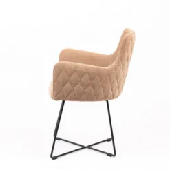 Sessio Anders diamant Fauteuil design en tissu dos matelassé et pieds métal><noscript><img width=