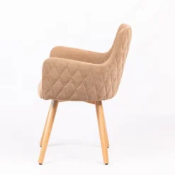 Sessio Anders diamant Fauteuil en tissu dos matelassé et pieds en bois><noscript><img width=