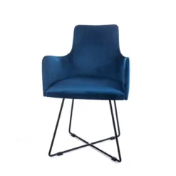 Sessio Anders Fauteuil de salle à manger en tissu et pieds métal> Chaise De Salle à Manger|Chaise Salon