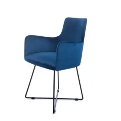 Sessio Anders Fauteuil de salle à manger en tissu et pieds métal><noscript><img width=