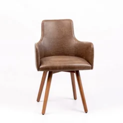 Sessio Anders Fauteuil rembourré avec pieds bois> Chaise De Cuisine|Chaise De Salle à Manger