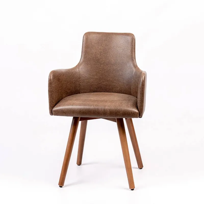 Sessio Anders Fauteuil rembourré avec pieds bois> Chaise De Cuisine|Chaise De Salle à Manger