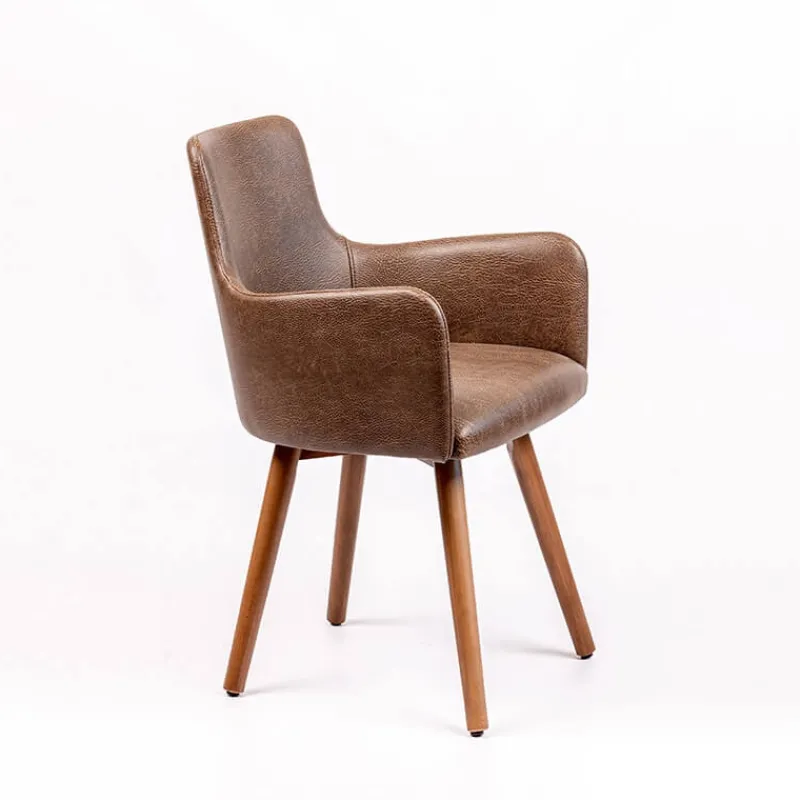 Sessio Anders Fauteuil rembourré avec pieds bois> Chaise De Cuisine|Chaise De Salle à Manger